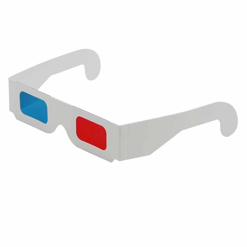 Happy Trees 50 Pairs - Flat- 3D Glasses Red and Cyan White Frame Anaglyph Cardboard (Set of 50) - Image 4